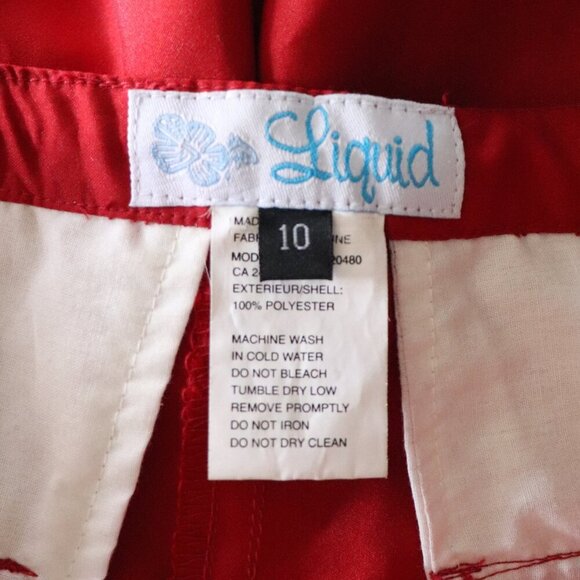 Liquid Boys Sz 10 Red Kids Swim Casual Drawstring Pocket Summer Shorts - Picture 10 of 11